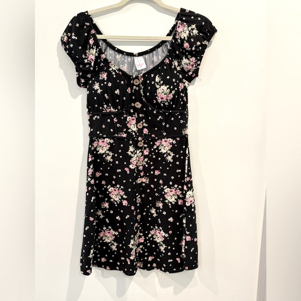 Floral Black Dress